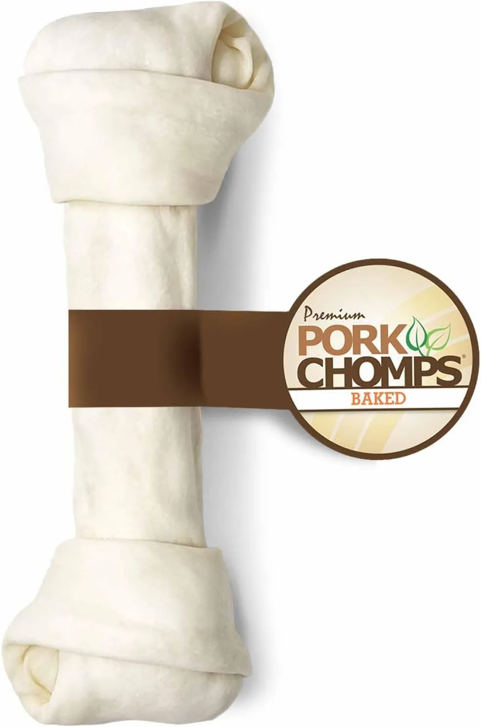 Pork Chomps Baked Pork Skin Dog Chew, 8-inch Knot, 1 Count