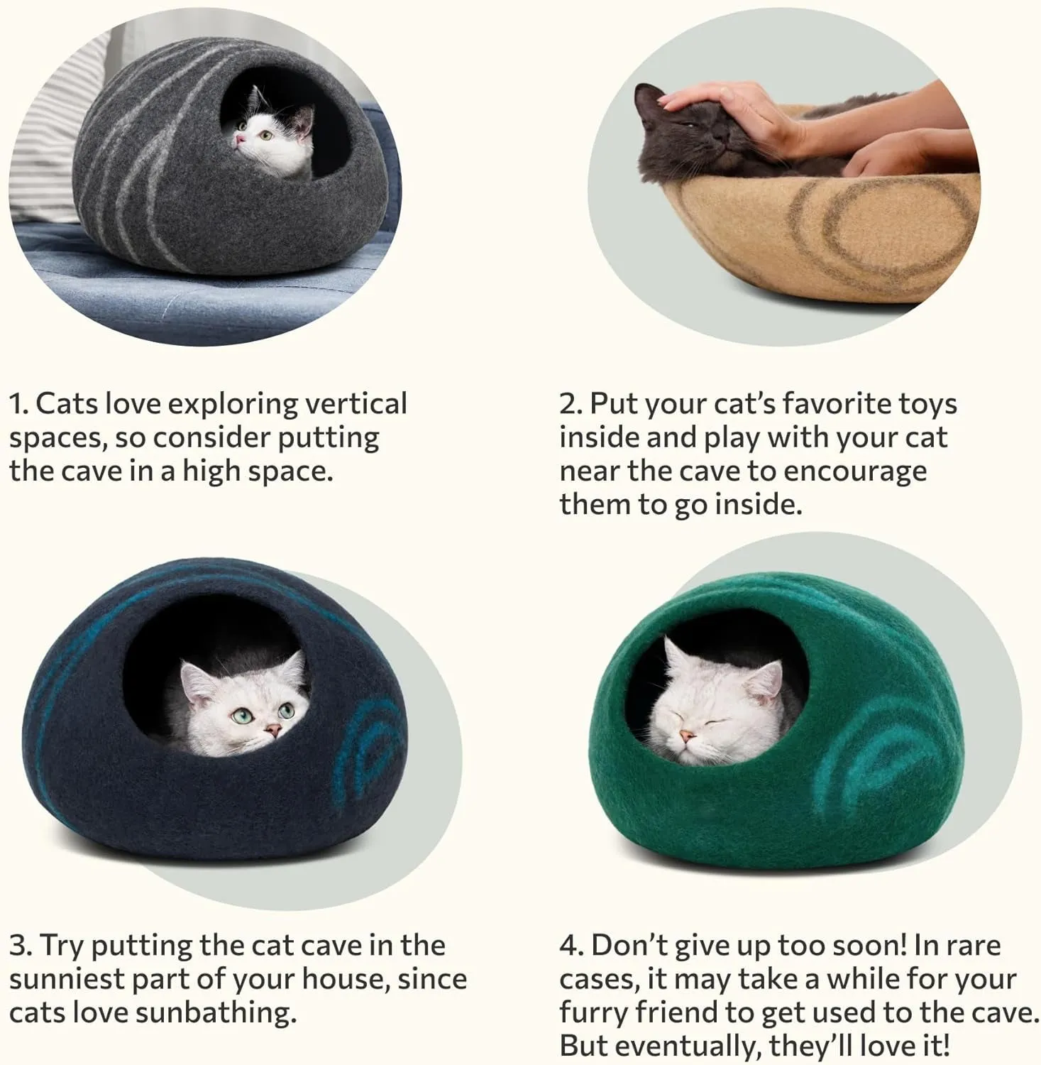 Premium Felt Cat Round Bed