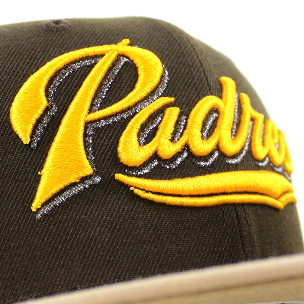 San Diego Padres Petco Park New Era 59Fifty Fitted Hat (Walnut Camel Khaki Brim)