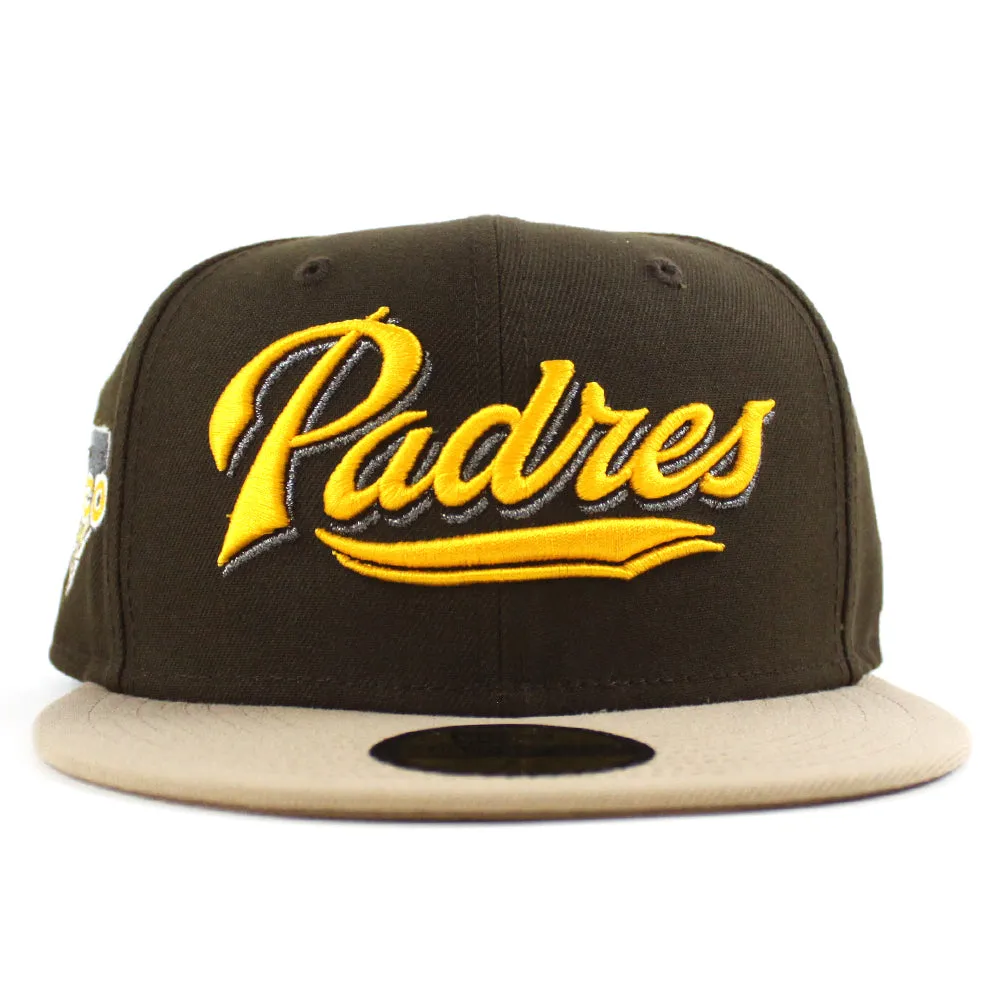 San Diego Padres Petco Park New Era 59Fifty Fitted Hat (Walnut Camel Khaki Brim)