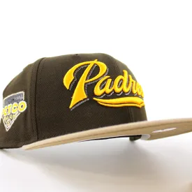 San Diego Padres Petco Park New Era 59Fifty Fitted Hat (Walnut Camel Khaki Brim)