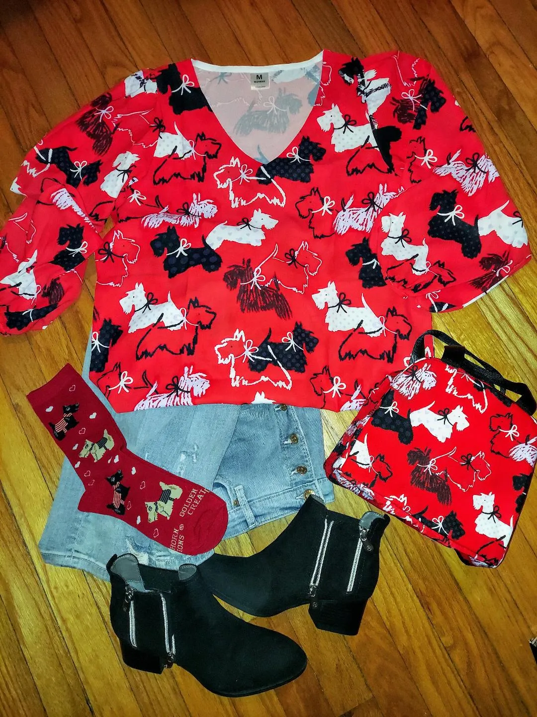 Scottish Terrier Scottie Dog Ladies Chiffon Blouse