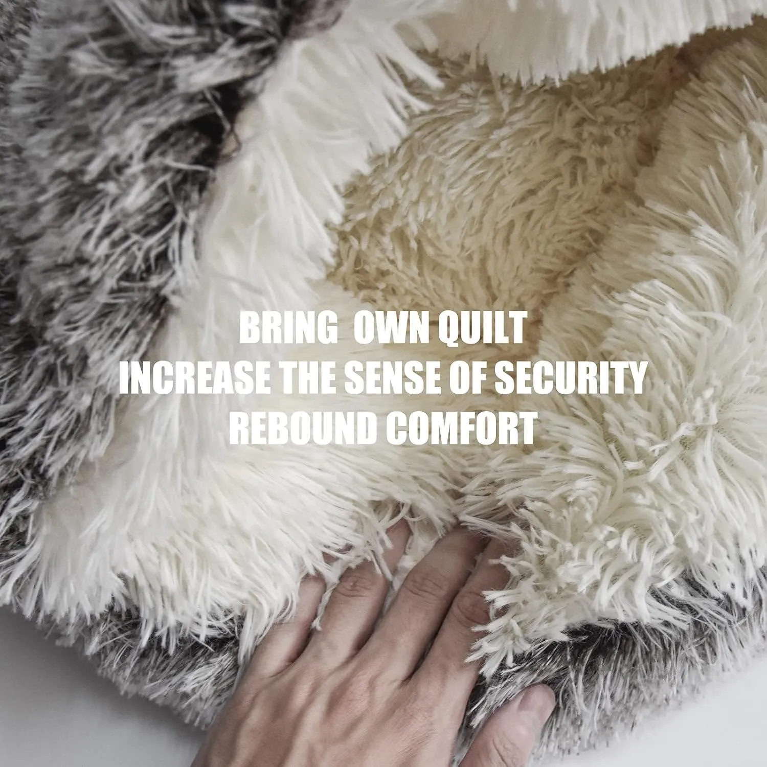 ShinHye Cat Bed Round Plush Fluffy Hooded Cat Bed Cave, Cozy for Indoor Cats or Small Dog beds, Soothing Pet Beds Doughnut Calm Anti-nxiety Dog Bed - Waterproof Bottom Washable (2626inch, Coffee)