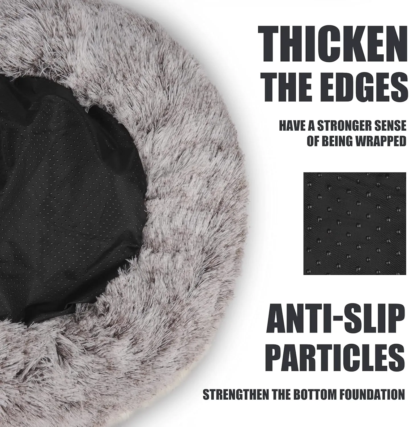 ShinHye Cat Bed Round Plush Fluffy Hooded Cat Bed Cave, Cozy for Indoor Cats or Small Dog beds, Soothing Pet Beds Doughnut Calm Anti-nxiety Dog Bed - Waterproof Bottom Washable (2626inch, Coffee)