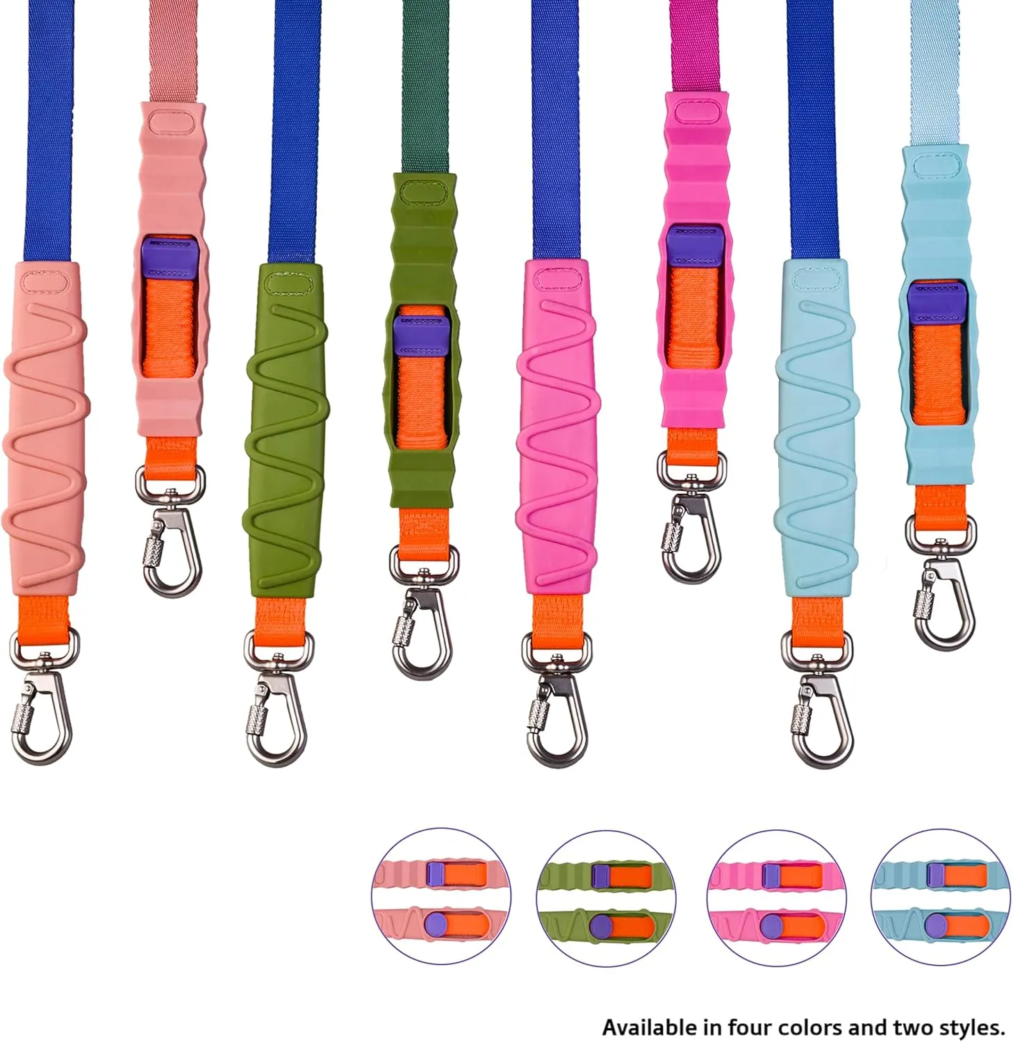 Shock Absorbing Dog Leash, Bungee Dog Leash with Swivel Lockable Hook & Padded Handle, No-Pull Lead for All Dog Sizes - Enhances Safety & Comfort for Outdoor Walks (Green, Curve Strap)