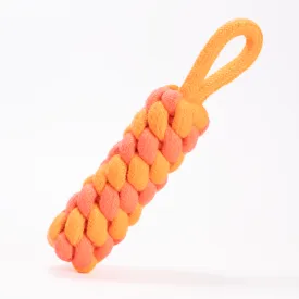Skatrs Dummy Knotted Rope Chew Toy for Dogs and Cats (Pink/Orange)
