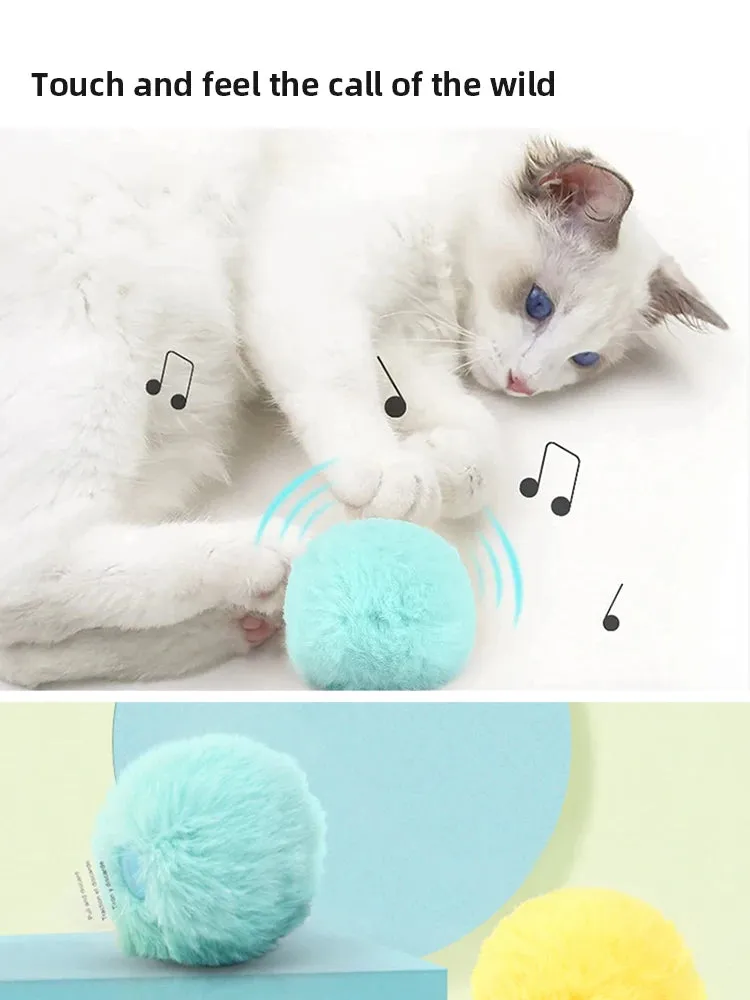 Smart Cat Toys Plush Electric Catnip Training Toy Kitten Touch Sounding Pet Product Squeak Toy Ball