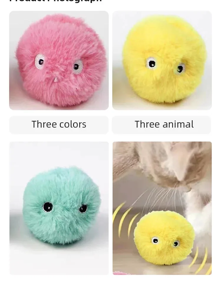 Smart Cat Toys Plush Electric Catnip Training Toy Kitten Touch Sounding Pet Product Squeak Toy Ball