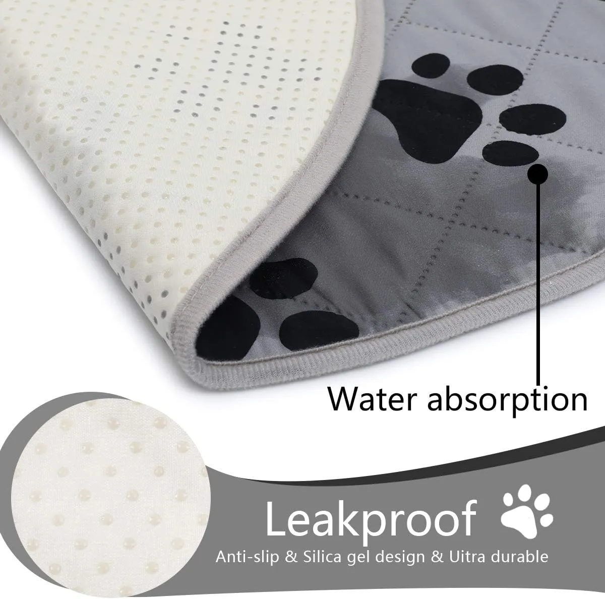 SPXTEX Dog Crate Pad Rug, Washable Non-Slip Puppy Pee Pad for Small Dogs, Waterproof Pet Training Rug, 2 Pieces, 26"x40"