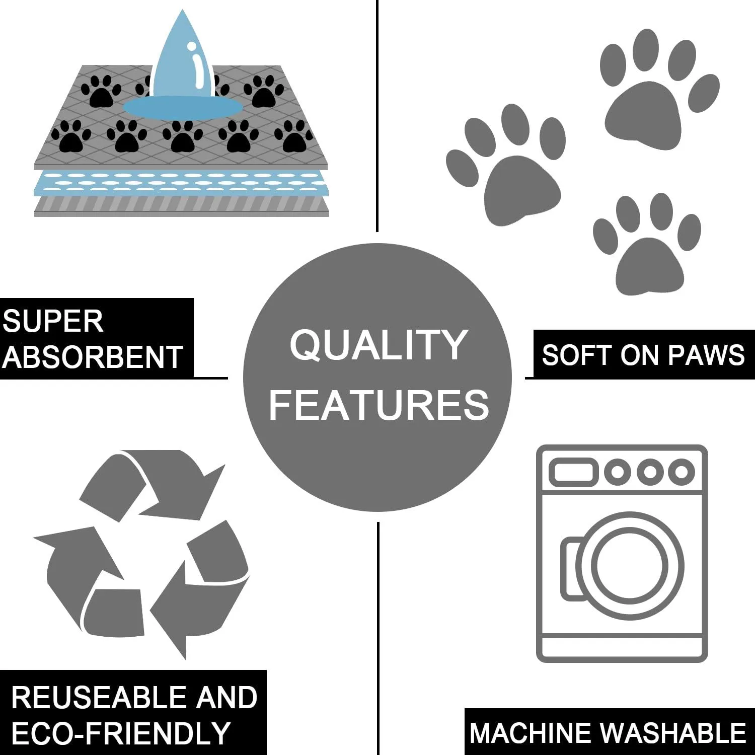SPXTEX Dog Crate Pad Rug, Washable Non-Slip Puppy Pee Pad for Small Dogs, Waterproof Pet Training Rug, 2 Pieces, 26"x40"