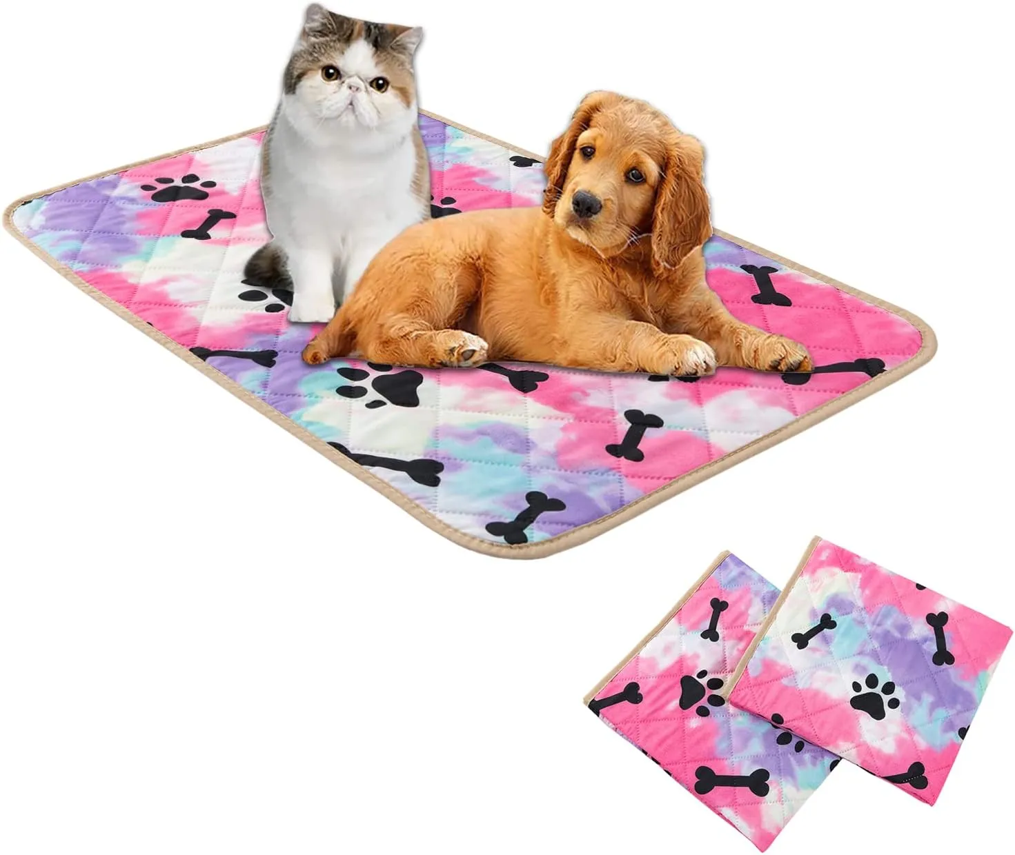 SPXTEX Dog Crate Pad Rug, Washable Non-Slip Puppy Pee Pad for Small Dogs, Waterproof Pet Training Rug, 40"x60" Red