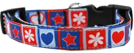 Stars and Hearts Nylon Dog Collar SM