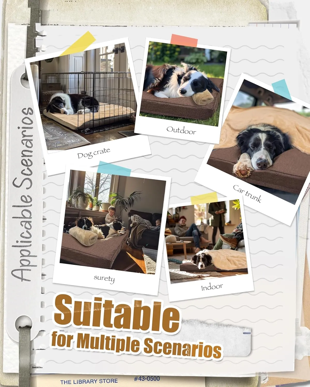 Sytopia 42'' XL Outdoor Orthopedic Dog Beds for Extra Large Dogs with Detachable Blanket, Removable Waterproof and Washable Cover, Egg Crate Foam, Include Blanket, Brown