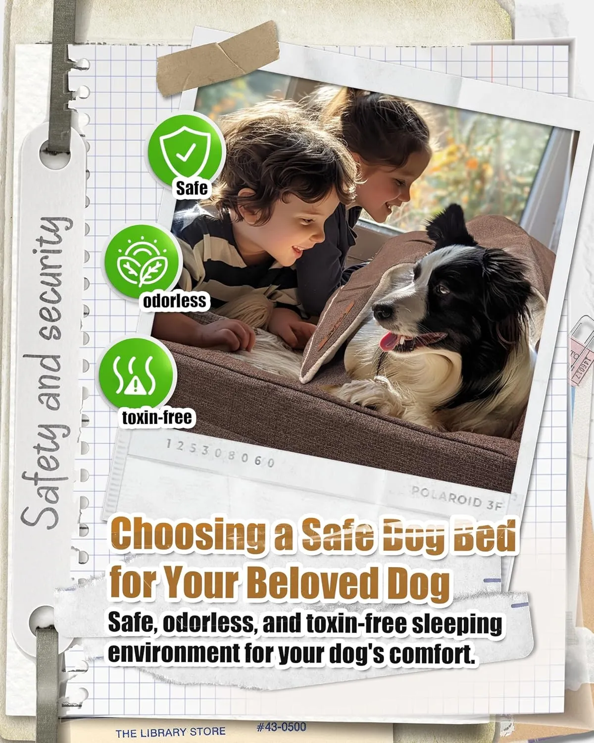 Sytopia 42'' XL Outdoor Orthopedic Dog Beds for Extra Large Dogs with Detachable Blanket, Removable Waterproof and Washable Cover, Egg Crate Foam, Include Blanket, Brown
