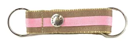 Tan/Light Pink Stripe Snappy Keychain - 308