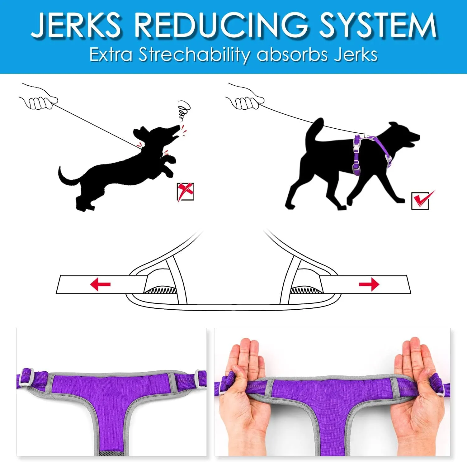 ThinkPet No Pull Harness Breathable Sport Vest with Handle-Dog Harnesses Reflective Adjustable for Medium Large Dogs