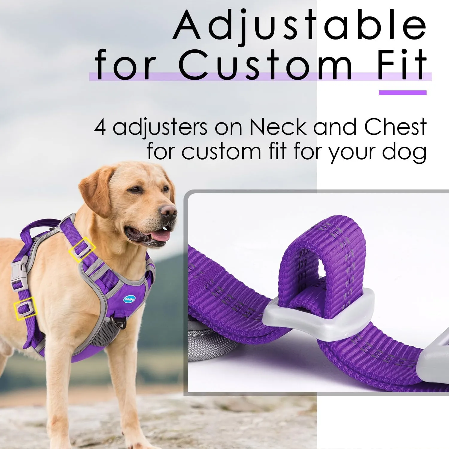 ThinkPet No Pull Harness Breathable Sport Vest with Handle-Dog Harnesses Reflective Adjustable for Medium Large Dogs