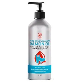 Tickled Pet Wild Alaskan Salmon Oil Dog and Cat Vitamins and Supplements - 16 oz Bottle