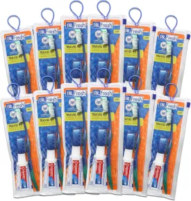 Toothbrush & Cover Travel Kit with Colgate Toothpaste (12 Pack)