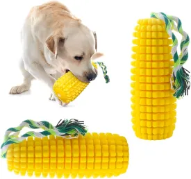 Ultimate Tough Dog Chew Toys - Squeak & Non-Squeak Options, Corn-Shaped Interactive Toy for Aggressive Chewers, Durable Rubber Dental Chew Toy for Dogs