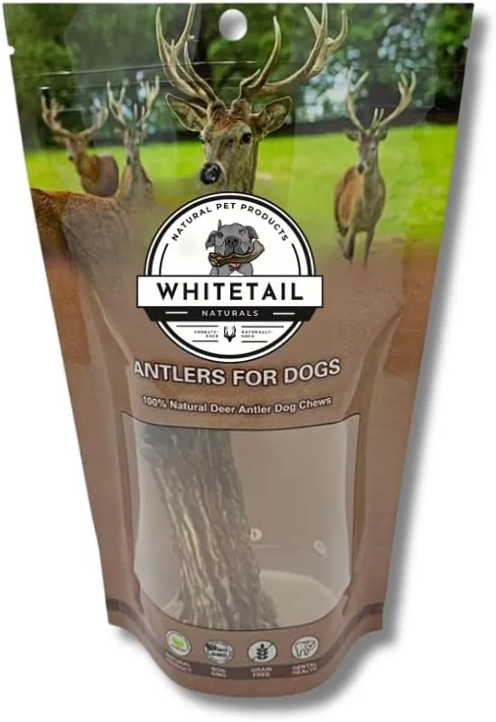 WhiteTail Naturals - Deer Antlers for Large Dogs - (1 Pack - Extra Large) - All Natural Dog Antler- Naturally Shed, Long Lasting Chew Bone, Crafted in USA for Aggressive Chewers