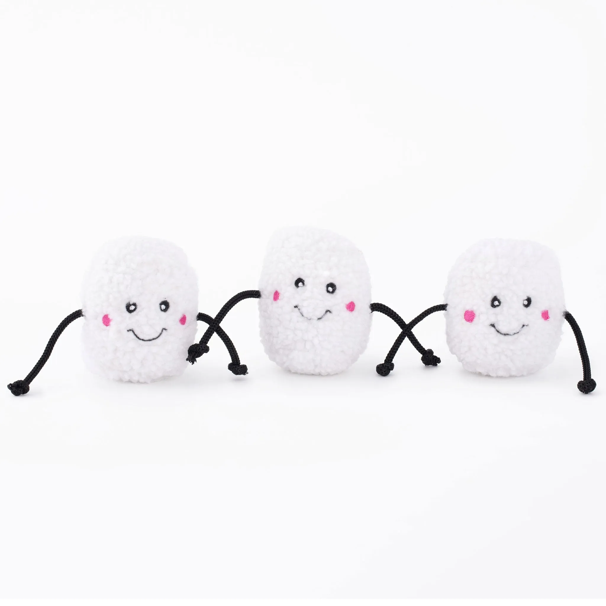 Zippy Paws Holiday Miniz Marshmallows Dog Toys - 3 pack
