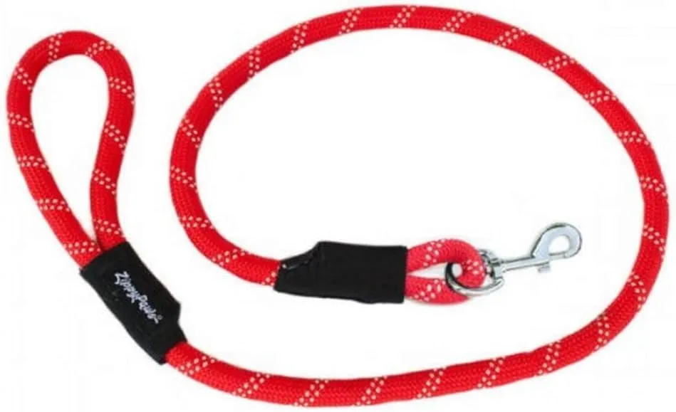 ZippyPaws Climbers Rope Heavy Duty Dog Leash - Thick Leashes for Large Breed Dogs, Durable 2/3'' Climbing Rope, 6 Feet Long, Comfortable Woven Design, Tested Strength Over 3000 lbs - Blue