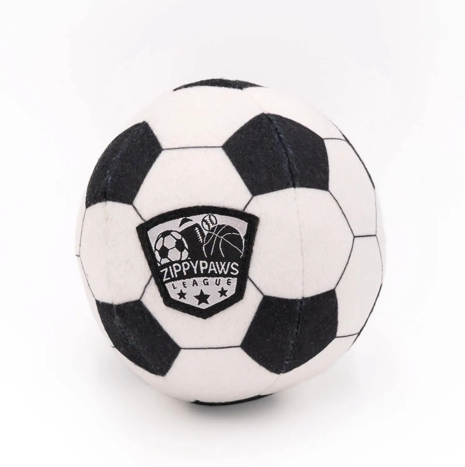 ZippyPaws SportsBallz - Dog Squeaky Toys to Keep Them Busy, Funny Plush for Small, Medium, & Large Dogs, Cute Stuffed Puppy Toy, Pet Products, Gift for All Breeds, Interactive Squeaker - Soccer Ball
