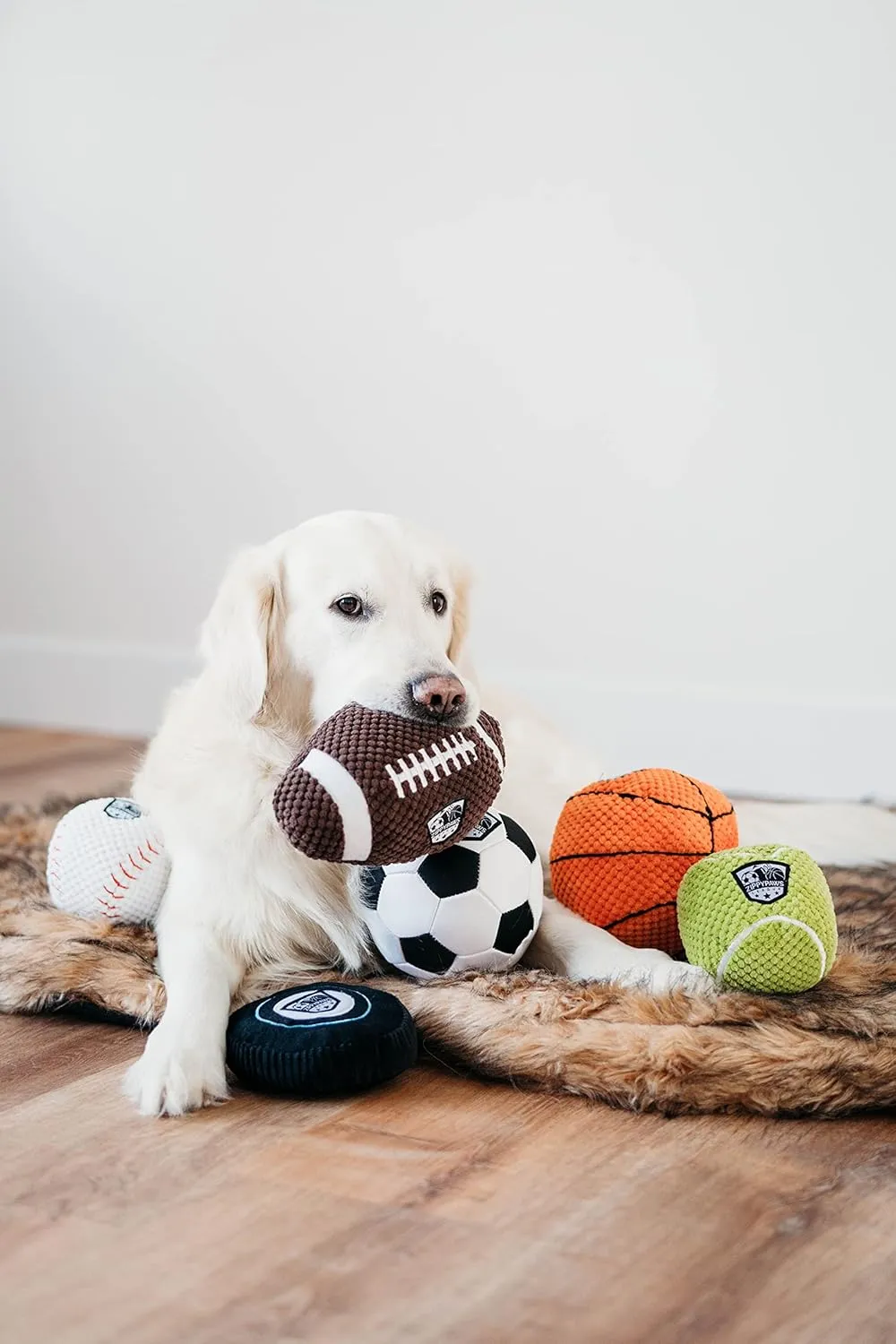 ZippyPaws SportsBallz - Dog Squeaky Toys to Keep Them Busy, Funny Plush for Small, Medium, & Large Dogs, Cute Stuffed Puppy Toy, Pet Products, Gift for All Breeds, Interactive Squeaker - Tennis