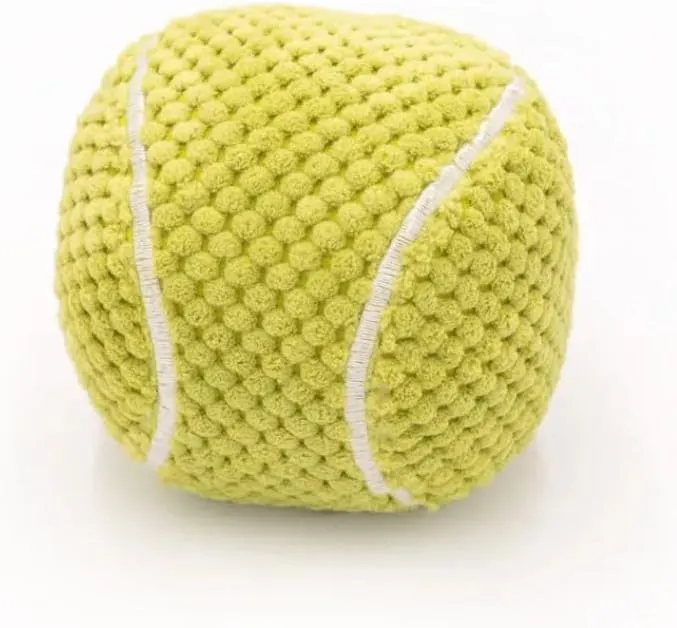 ZippyPaws SportsBallz - Dog Squeaky Toys to Keep Them Busy, Funny Plush for Small, Medium, & Large Dogs, Cute Stuffed Puppy Toy, Pet Products, Gift for All Breeds, Interactive Squeaker - Tennis